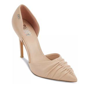 DKNY Womens Size 6.5 Nude Tan Leather Pointed D'Orsay Stiletto Heels Pumps Shoes